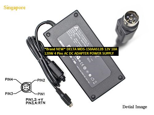 *Brand NEW* AC100-240V 50/60Hz 120W DELTA 12V 10A MDS-150AAS12B 4 Pins AC DC ADAPTER POWER SUPPLY